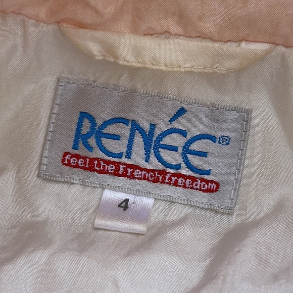 🩷🤍🩷Vintage 80s, Renee windbreaker jacket, white, and pink - Picture 2 of 7